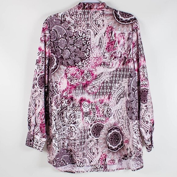Chico's Purple & White Button Down Shirt - Size XL - Picture 2 of 8